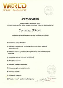 O mnie dyplom ukończenia kursu